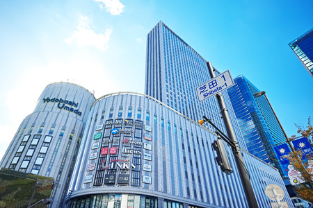Osaka Umeda Yodobashi Camera and Yodobashi Umeda Towerのeditorial素材