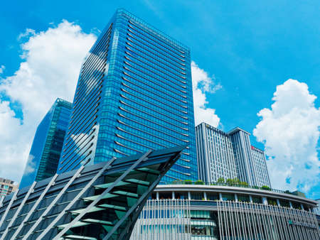 Summer sky in front of Osaka Station Umeki SHIP and Grand Front Osaka
