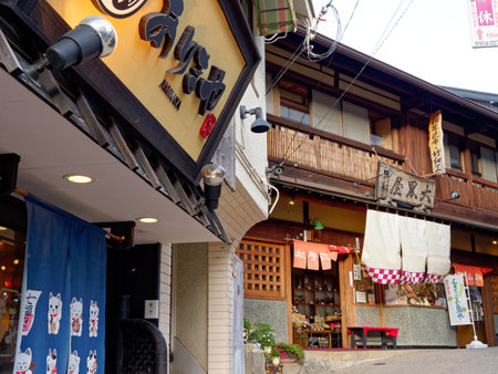 Arima Onsen townscape Yumotozaka souvenir shopのeditorial素材