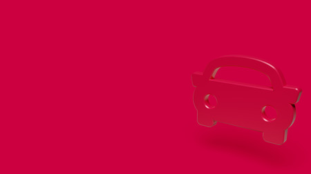 3d Icon of a car isolated on a white background.の写真素材