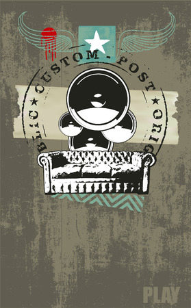 super poster party in houseのイラスト素材