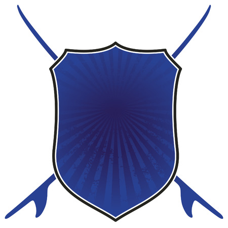 stencil blue surf shieldのイラスト素材