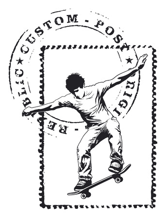 tribute seal with skaterのイラスト素材