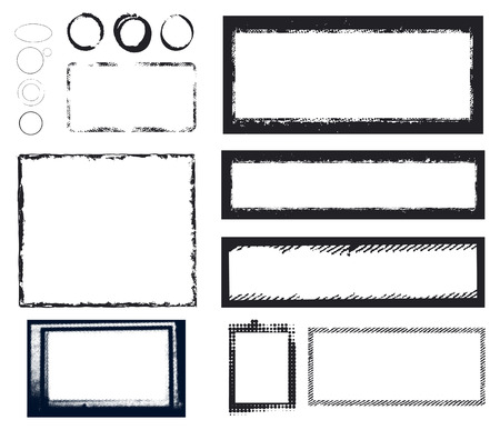 black inky grunge framesのイラスト素材