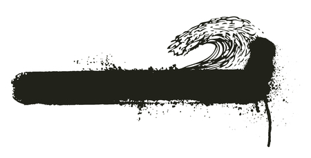 grunge wave with horizontal bannerのイラスト素材