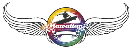 hawaiian surf shield with wingsのイラスト素材