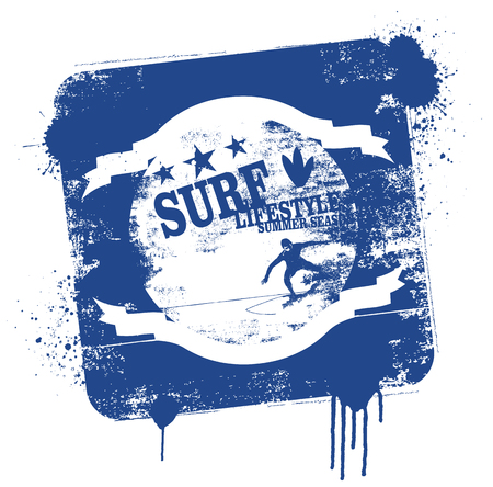 stencil and vintage surf shieldのイラスト素材