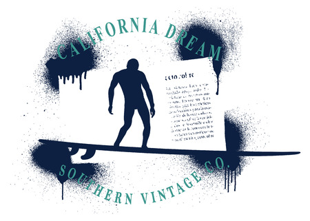 california dream surf frameのイラスト素材
