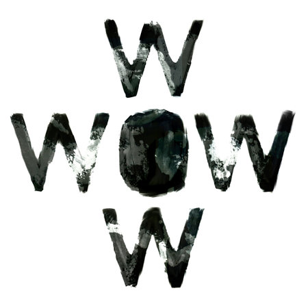 graphic design of wow expression wordの写真素材