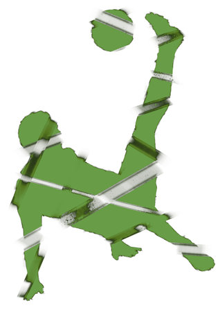 majestic soccer player doing an incredible movementの写真素材