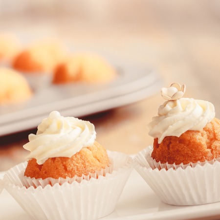 Selective focus. Baking pan in the background