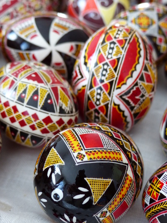Characteristic painting eggs of Romaniaの写真素材