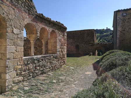 Part of the cloister of Sant'Antimo abbey in Tuscany in Italy