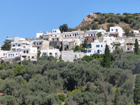 Traditional village in the hinterland of Naxos in the Cyclades Islands in Greece.の写真素材