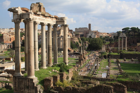 Ancient Roman Forum in Rome, Italy.の写真素材