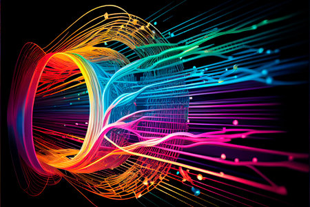 Abstract background with lines and particles. illustration. eps 10.の写真素材