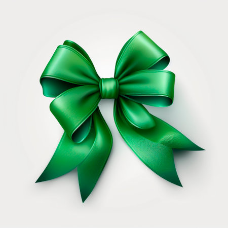 Green satin bow. Vector illustration for your design.の写真素材