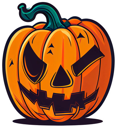 Halloween pumpkin. illustration. Isolated on white background.の写真素材