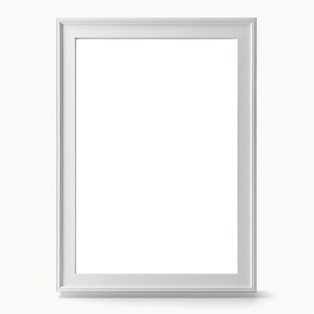 White picture frame isolated on a white background. 3d rendering.の写真素材
