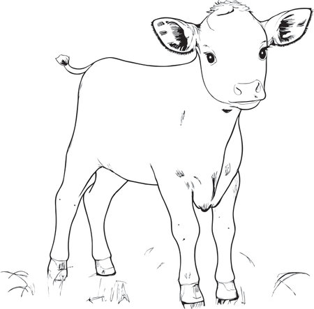 Vector image of a cow. Coloring book for adults and children.のイラスト素材