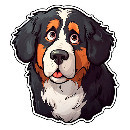 Bernese mountain dog isolated on a white background. illustration.の写真素材