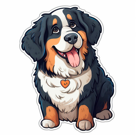 Bernese mountain dog isolated on a white background. illustration.の写真素材