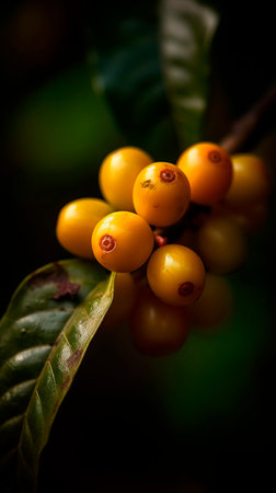 coffee beans on the tree in the forest. selective focusの写真素材