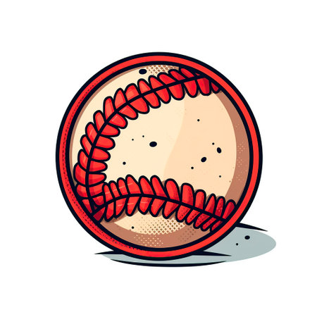 Baseball ball vector illustration on a white background. Cartoon style.の写真素材