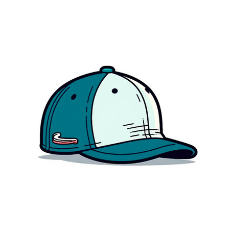 Baseball cap on a white background. Vector illustration in cartoon style.の写真素材