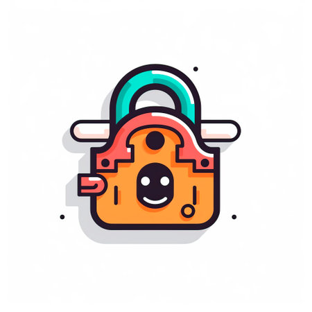 Padlock icon, vector illustration. Flat design, modern colorful concept.の写真素材