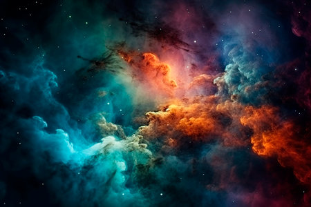 Far being shone nebula and star field against space. Elements of this image furnished by NASA.の写真素材