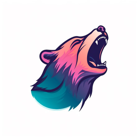 Vector illustration of a bear head isolated on a white background. Design for t-shirt and other uses.の写真素材