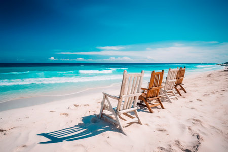 Beautiful tropical beach and sea with coconut palm tree for holiday vacationの素材