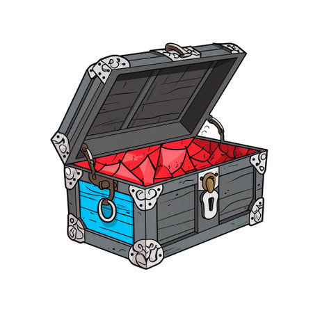 Treasure chest icon. Cartoon illustration of treasure chest vector icon for web designの素材