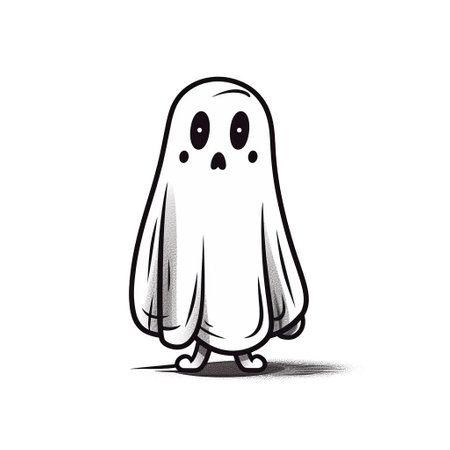 ghost cartoon on a white background, vector illustration, eps 10の素材