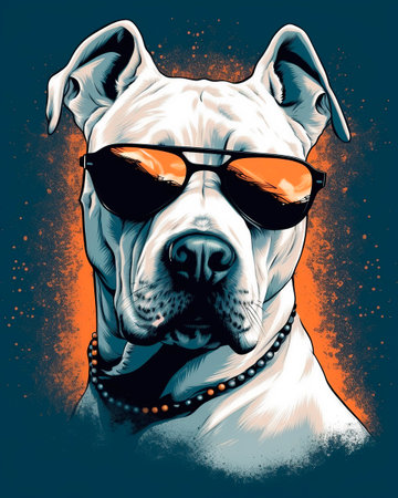bulldog with sunglasses on grunge background. dog portrait. vector illustrationの素材