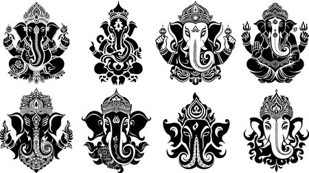 Ganesha The Lord Of Wisdom Vector illustration. Ready for vinyl cutting.のイラスト素材