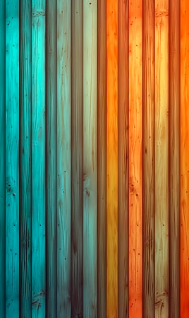 Colorful wooden background with vertical stripes. Abstract background for your design.の素材