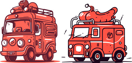 Fire Engine.Vector illustration ready for vinyl cutting. Vinyl-ready.