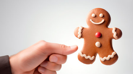 Gingerbread man on white background. Christmas and New Year conceptの素材