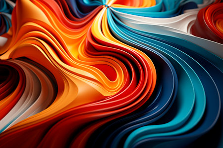 abstract background with multicolor curved lines. 3d renderingの素材