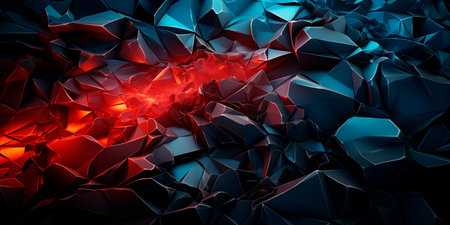 Abstract 3d rendering of chaotic polygonal shape. Futuristic background design.の素材