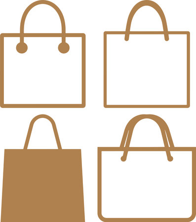 Shopping bag icons set. Vector illustration isolated on white background.のイラスト素材