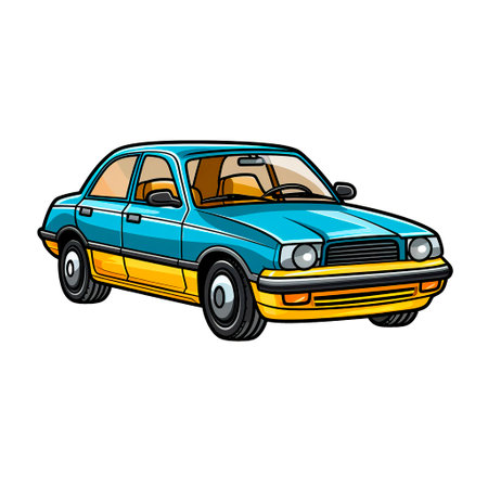 Retro cars Vector illustration on white background. Isolated.の素材