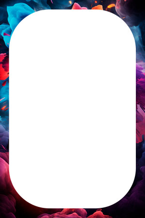 White background with blue and red abstract paint pattern. Copy space.の素材