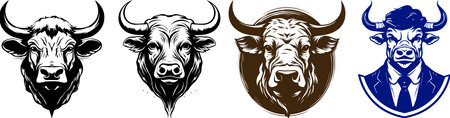 Bulls.Bulls.Vector illustration ready for vinyl cutting.のイラスト素材