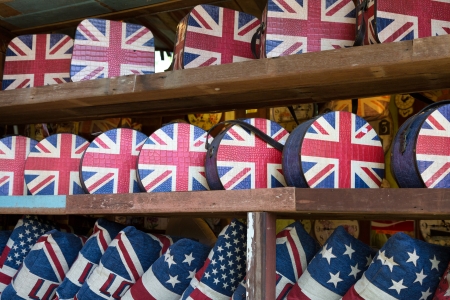 Case and pillows with flag texture