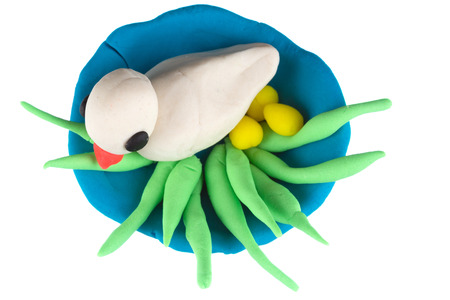 modelling clay birdの写真素材