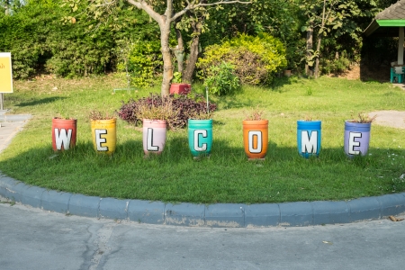 Welcome signの写真素材