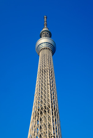 TOKYO - APRIL 15: Tokyo Sky Tree. The 2nd tallest building of the world and tallest of Japan (634m).  On April 15th in Sumida, Tokyo, Japan.のeditorial素材